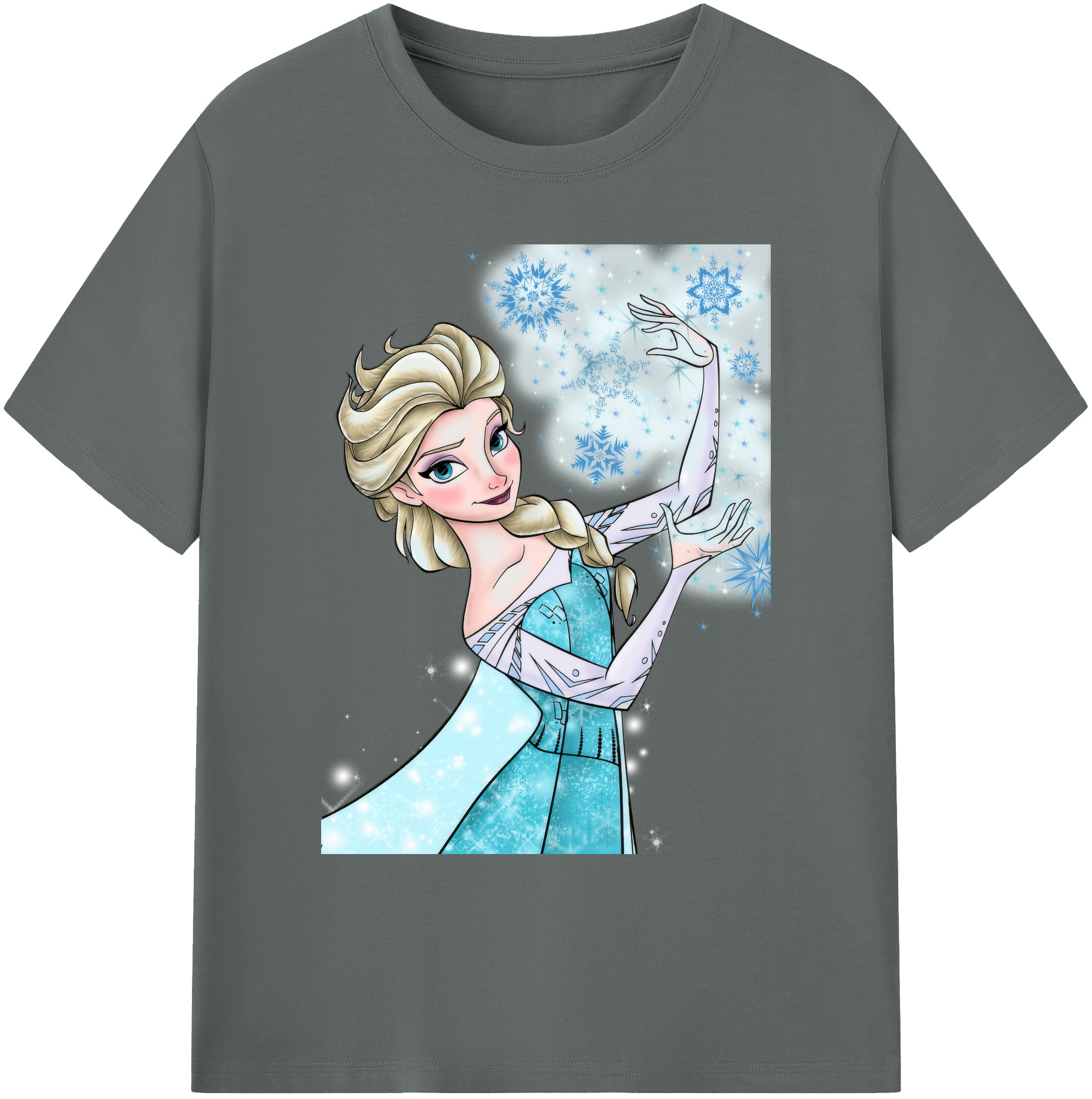 （画像用） アナと雪の女王 アンナ エルサ Frozen Anna Elsa 綿100％ メンズ半袖Tシャツ｜肌触りやわらか＆通気性